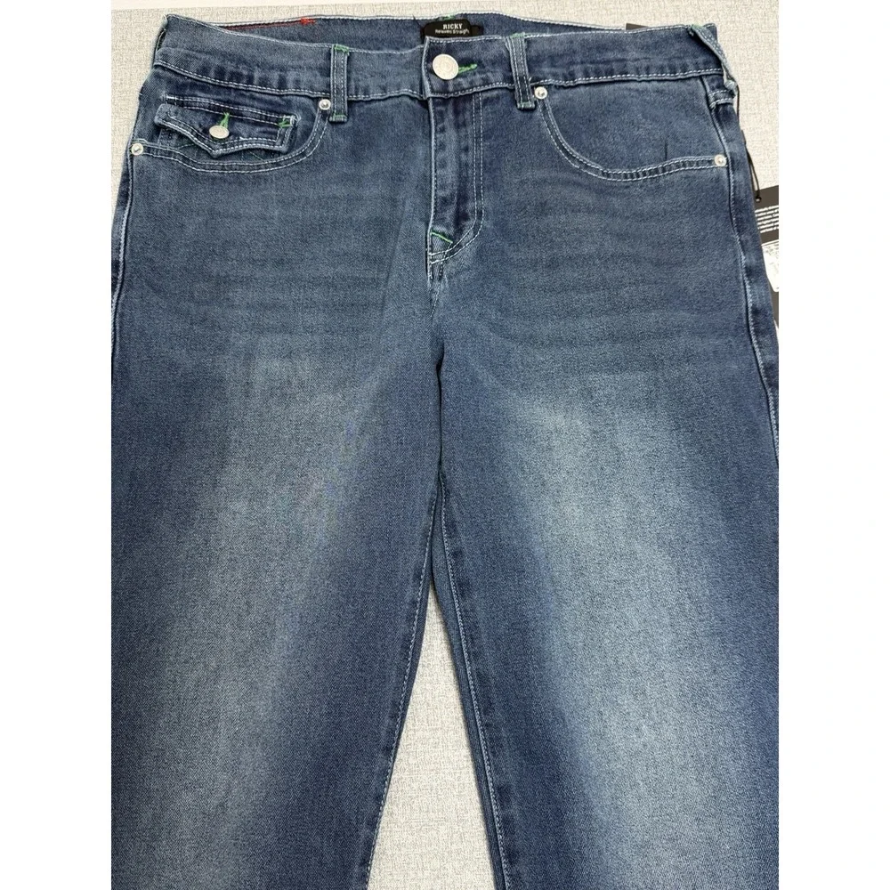 True Religion Men's Ricky SN Flap Relaxed Straight Jeans W32 L34 New